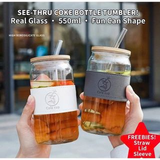 LY THUỶ TINH ĐAI DA 550ml KÈM ỐNG HÚT