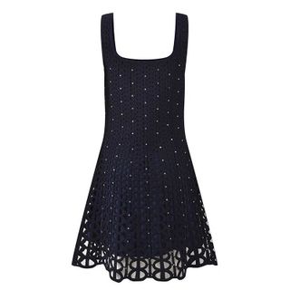 A160 Đầm Dệt Kim Hai Dây Nữ Cổ U Đính Đá Cao Cấp Khoét Hoa Cutout Ôm Eo Dài Midi Sang Trọng S M L XL