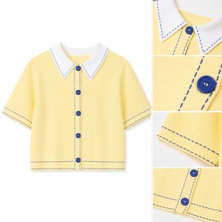 ELVIA Áo Dệt Kim Nữ Cổ Polo Cài Cúc / Chui Đầu Form Regular Thanh Lịch - Size S M L