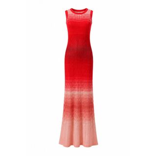 [PRE-ORDER] Đầm Maxi Dệt Kim Gradient Nữ Cổ Tròn Không Tay Phong Cách Resort Đi Biển