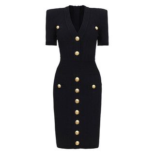 D148 Đầm Dệt Kim Nữ Cổ V Body Ôm Tôn Dáng Tay Ngắn Viscose Cao Cấp Thanh Lịch Công Sở Size S-XL