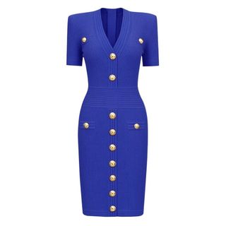 D148 Đầm Dệt Kim Nữ Cổ V Body Ôm Tôn Dáng Tay Ngắn Viscose Cao Cấp Thanh Lịch Công Sở Size S-XL