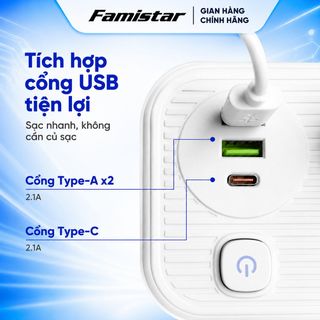 FAMISTAR - Ổ CẮM ĐIỆN ĐA NĂNG 3000W SẠC USB TIỆN LỢI, AN TOÀN & BỀN BỈ, GIÁ SỈ CHỈ TỪ 1 CÁI, BẢO HÀNH 1 ĐỔI 1
