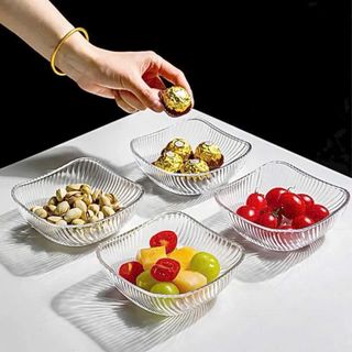 BỘ 2 TÔ THUỶ TINH VUÔNG KẺ SỌC CAO CẤP 16cm (T24)