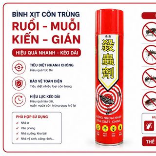 BÌNH XỊT MUỖI VÀ CÔN TRÙNG MÀU ĐỎ 600ml (T30)