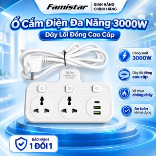 Ổ cắm điện FAMISTAR đa năng  tích hợp cổng usb type C tiện lợi bền bỉ và chống giật an toàn, giá sỉ tốt, phân phối toàn quốc