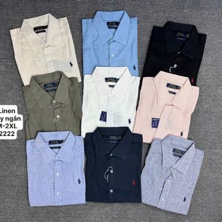 SƠ MI LINEN POLO NGẮN TAY NAM. Chất vải linen tưng - mềm - ko pha.