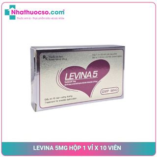 Levina 5mg Hộp 1 vỉ x 10 viên (Vardenafil 5mg)