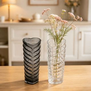 Lọ Hoa Khuôn Dáng Trái Tim 25cm Màu Vàng/Xám (THÙNG 24C)