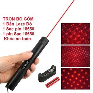 ĐÈN PIN LASER 303 TIA ĐỎ FULL BOX