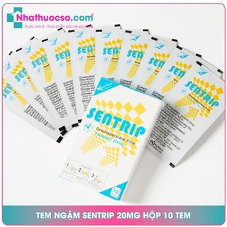 Tem ngậm Sentrip 20mg hộp 10 tem