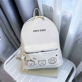 🧸 BALO NHUNG W921 – Hình Gấu Cute, Size 40 Rộng Rãi, Đựng Vừa A4 Và Laptop