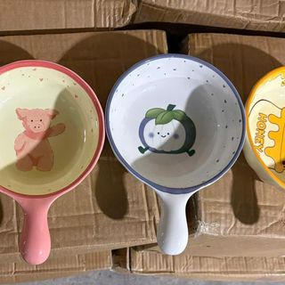 Chảo Sứ Tay Cầm Hoạ Tiết Màu Cute (THÙNG 48C)