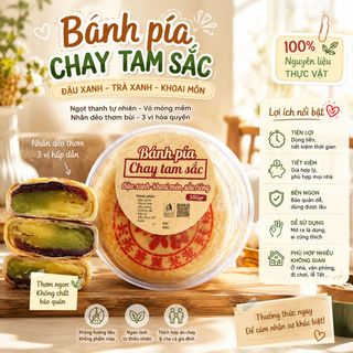 BÁNH PÍA CHAY TAM SẮC, VỊ NGON AN LÀNH, QUÀ BIẾU CAO CẤP 580G - WINNIE HOUSE