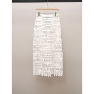 S169 Set Nữ Dệt Kim 2 Món Áo Gile Không Tay + Chân Váy Midi Xẻ Tà DY10487, Màu Trắng Kem, Size S M L