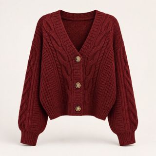 S194 Áo Cardigan Len Nữ Cổ V Dệt Vặn Thừng Form Rộng Phong Cách Hàn Nhật Thu Đông – Freesize