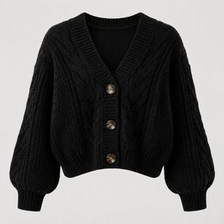 S194 Áo Cardigan Len Nữ Cổ V Dệt Vặn Thừng Form Rộng Phong Cách Hàn Nhật Thu Đông – Freesize