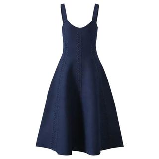 D190 Set Đầm Hai Dây Dáng Dài Và Áo Cardigan Nữ Dệt Kim, Cổ Chữ U, Chiết Eo Thanh Lịch, Size S–XL