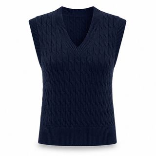 A184 Áo Gile Len Nữ Cổ V Vặn Thừng Dệt Kim Sát Nách Form Ôm Thanh Lịch Freesize
