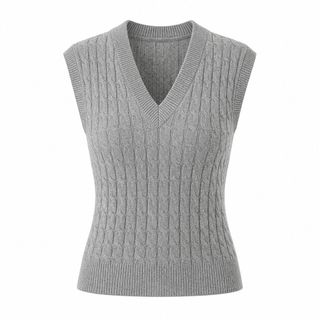 A184 Áo Gile Len Nữ Cổ V Vặn Thừng Dệt Kim Sát Nách Form Ôm Thanh Lịch Freesize