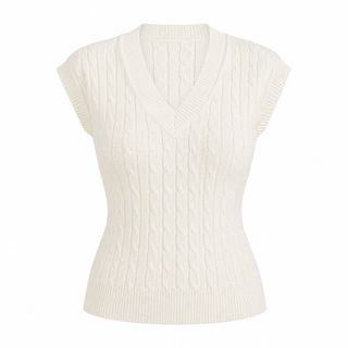 A184 Áo Gile Len Nữ Cổ V Vặn Thừng Dệt Kim Sát Nách Form Ôm Thanh Lịch Freesize