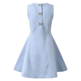 D180 Đầm Nữ  Cổ Tròn Sát Nách Thắt Nơ Sau Chiết Eo Tôn Dáng Thanh Lịch Size S M L