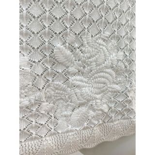 D174 Đầm Len Dệt Kim Nữ Tay Loe Hở Lưng Buộc Dây Thêu Móc Dáng A Eo Cao Thanh Lịch Màu Trắng X M L XL
