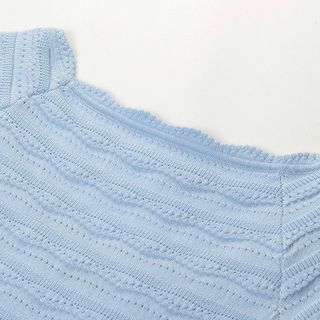 A168 Áo Dệt Kim Nữ Ice Silk Móc Hoa Đính Hạt Dáng Ngắn Tay Lửng Thanh Lịch Size S M L