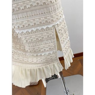 A171 Set Nữ Dệt Kim Cao Cấp 2 Món Áo Sát Nách + Chân Váy Midi Xẻ Nhẹ Phối Viền Thanh Lịch Size S M L