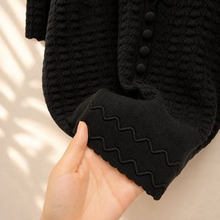 A167 Áo Len Dệt Kim Nữ Cổ Hoa Tháo Rời Tay Ngắn Giả 2 Lớp Phong Cách Tiểu Thư Freesize 40-55kg