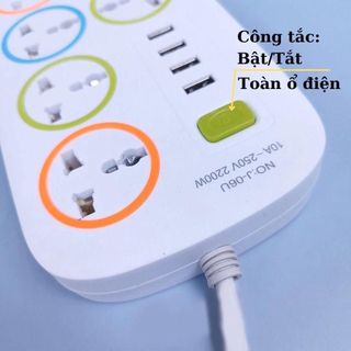 Ổ Điện Trắng Đa Năng Dài 2m - Sản Phẩm Chính Hãng Chất Liệu Trắng Kích Thước 2m Tiện Lợi Cho Nhiều Mục Đích Sử Dụng cắm