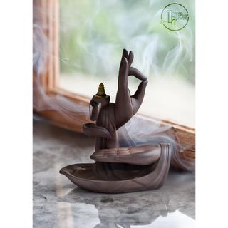 Lư Đốt Xông Trầm Hương Hình Bàn Tay Phật - Tụ Vượng Khí Tăng Tài Lộc - Tẩy Hung Khí Làm Sạch Không Gian Sống - Quà Tặng Phong Thủy Ý Nghĩa Độc Đáo