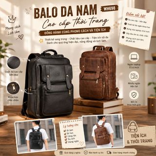 BALO DA NAM CAO CẤP THỜI TRANG - ĐỒNG HÀNH CÙNG PHONG CÁCH VÀ TIỆN ÍCH WH698 - WINNIE HOUSE