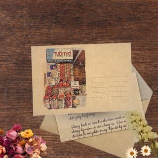 Bao thư, phong bì Kraft nâu in hình hoài niệm