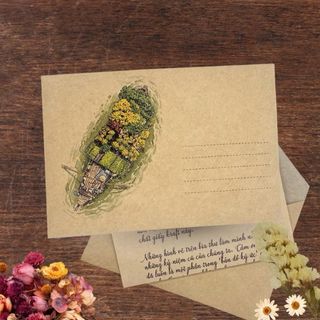 Bao thư, phong bì Kraft nâu in hình hoài niệm