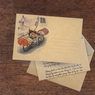 Bao thư, phong bì Kraft nâu in hình hoài niệm