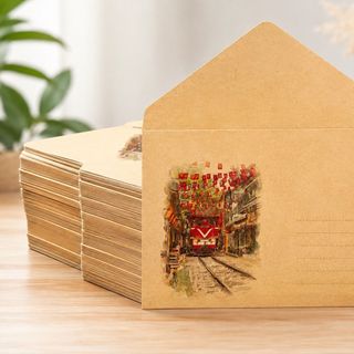 Bao thư, phong bì Kraft nâu in hình hoài niệm