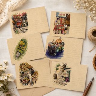 Bao thư, phong bì Kraft nâu in hình hoài niệm