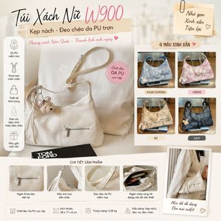 TÚI XÁCH NỮ W900 DA PU TRƠN KẸP NÁCH ĐEO CHÉO HÀN QUỐC