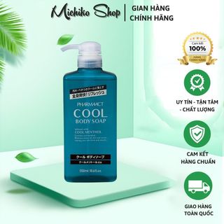 Sữa Tắm Pharmaact Mát Lạnh Cho Nam 550ml 800ml Kumano Cool Body Soap infused with Cool