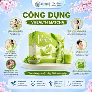 VHealth Matcha - Sữa Bột Dinh Dưỡng Protein Thực Vật Tiện Lợi Cho Trẻ Em Trên 6 Tuổi Và Cả Gia Đình 20 Gói/Hộp