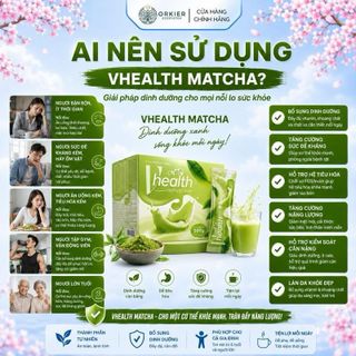 VHealth Matcha - Sữa Bột Dinh Dưỡng Protein Thực Vật Tiện Lợi Cho Trẻ Em Trên 6 Tuổi Và Cả Gia Đình 20 Gói/Hộp