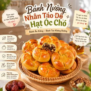 🍎 BÁNH NƯỚNG NHÂN TÁO ĐỎ HẠT ÓC CHÓ – THƠM BÙI, MỀM DẺO, VỊ NGỌT TỰ NHIÊN 🥮