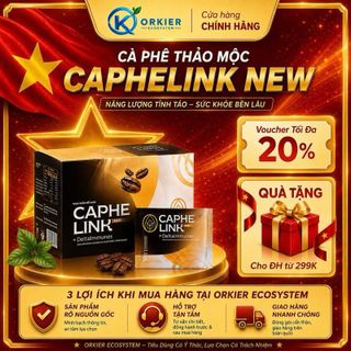 Caphelink New - Cà Phê Thảo Mộc Hòa Tan Hỗ Trợ Tỉnh Táo, Bổ Sung Dinh Dưỡng Cho Người Làm Việc Và Học Tập 20 Gói/Hộp