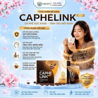 Caphelink New - Cà Phê Thảo Mộc Hòa Tan Hỗ Trợ Tỉnh Táo, Bổ Sung Dinh Dưỡng Cho Người Làm Việc Và Học Tập 20 Gói/Hộp