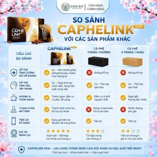 Caphelink New - Cà Phê Thảo Mộc Hòa Tan Hỗ Trợ Tỉnh Táo, Bổ Sung Dinh Dưỡng Cho Người Làm Việc Và Học Tập 20 Gói/Hộp