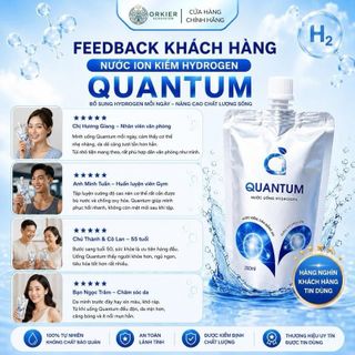 Nước Uống Ion Kiềm Giàu Hydrogen Quantum 350ml x 10 Túi/Thùng- Giúp Bổ Sung Nước, Cân Bằng pH, Giúp Cơ Thể Hạn Chế Tế Bào Gốc Tự Do