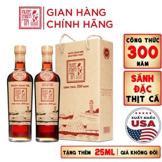 [Hộp 2 Chai] Nước Mắm Tĩn Nhãn Đỏ Độ Đạm 40N Chai Thủy Tinh 525ml Rin Nguyên Chất Truyền Thống Sạch Không Chất Bảo Quản