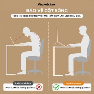 Giá Đỡ LapTop GD09 FAMISTAR Tản Nhiệt Tốt, Độ Cao Công Thái Học Ngang Tầm Mắt, Chịu Lực Lên Đến 10KG, phân phối giá sỉ cực tốt