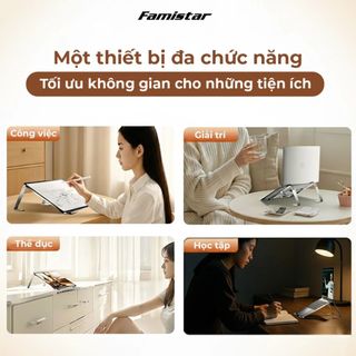 Giá Đỡ LapTop GD09 FAMISTAR Tản Nhiệt Tốt, Độ Cao Công Thái Học Ngang Tầm Mắt, Chịu Lực Lên Đến 10KG, phân phối giá sỉ cực tốt